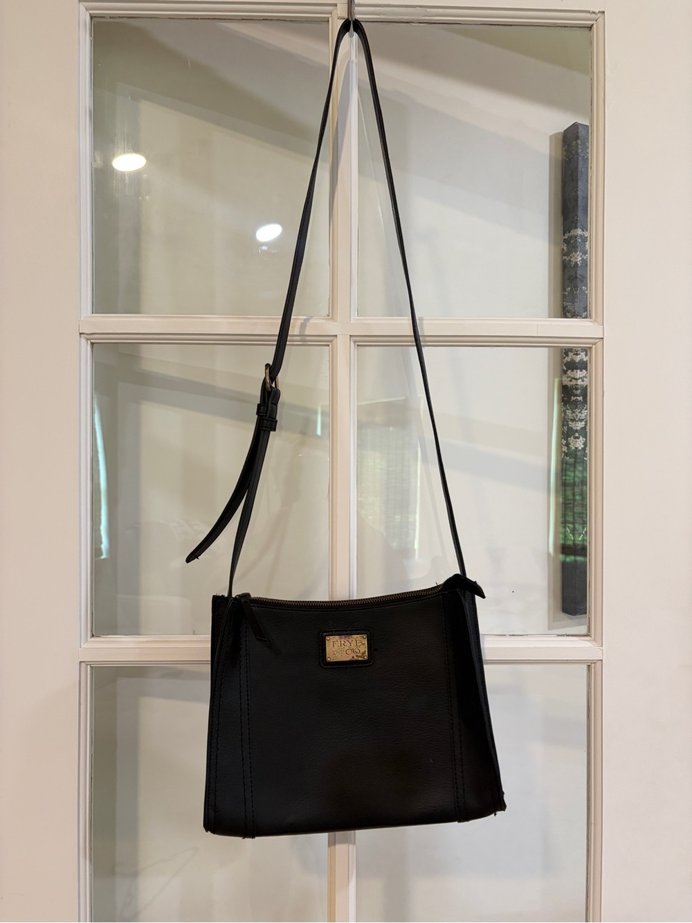 Frye crossbody in pebbled leather.